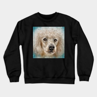 Painting of a White Poodle with an Expressive and Dreamy Feel Crewneck Sweatshirt